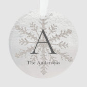 Véritable Monogramme de neige blanche et d'argent (devant)