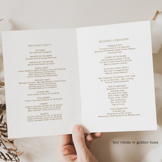 Véritable Monogramme d'huile d'or, Programme relig