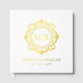 Véritable Or Feuille Florale Monogramme Élégant Ma (Recto)