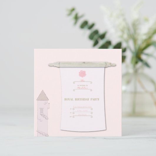 Véritable Princesse Scroll Invitation rose (Debout devant)