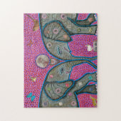 Véritable puzzle d'éléphants africains d'amour (Vertical)