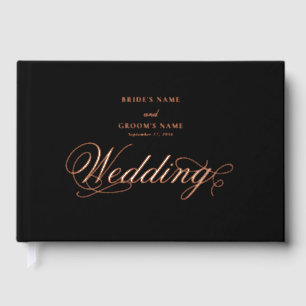 Véritable Rose Gold Foil Elégant Mariage noir de l
