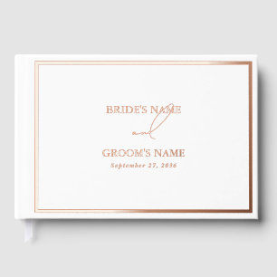 Véritable Rose Gold Foil Moderne Mariage blanc