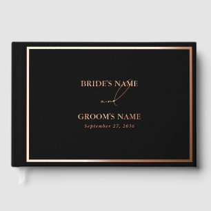 Véritable Rose Gold Foil Moderne Mariage noir
