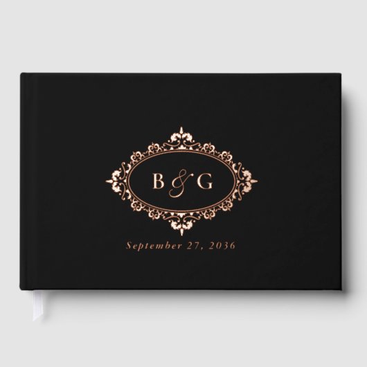 Véritable Rose Gold Foil Wreath Elegant Black Mari (Recto)