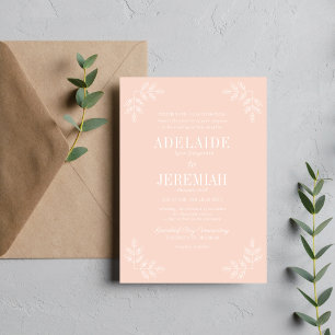 Véritable simplicité 6 Blush Floral Faire-part de