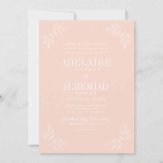 Véritable simplicité 6 Blush Floral Faire-part de (Devant)