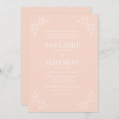 Véritable simplicité 6 Blush Floral Faire-part de (Devant / Derrière)