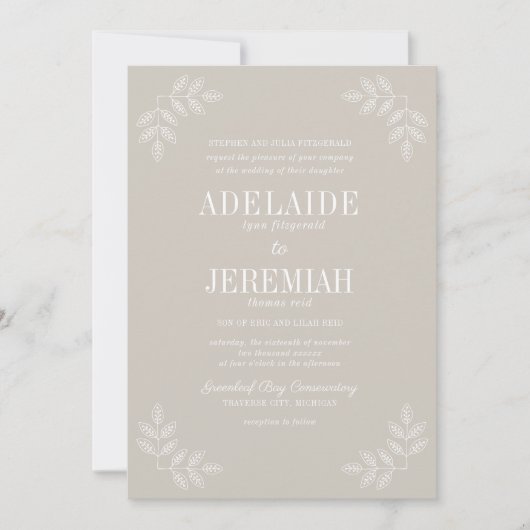 Véritable simplicité 6 Faire-part de mariage d'huî (Devant)