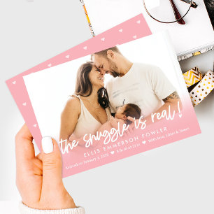 Véritable Snuggle Fun Baby Faire-part de naissance