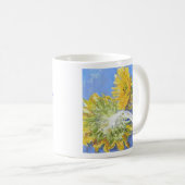 Véritable tasse bleue de citation de tournesols (Devant droit)