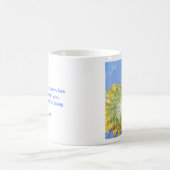 Véritable tasse bleue de citation de tournesols (Centre)