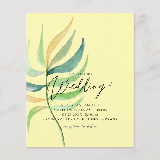 Véritables couleurs FEUILLES TROPICALES Le mariage (Devant)