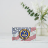 Veritas et Justitia on US FLag Visitekaartje (Staand voorkant)