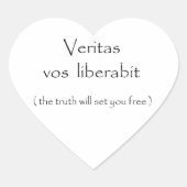 Veritas vos liberabit hart sticker (Voorkant)