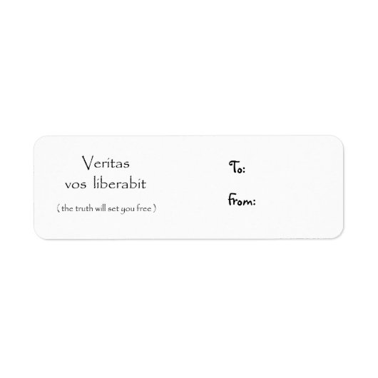 Veritas vos liberabit-kerstlabel etiket (Voorkant)