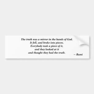 Vérité - Citation de Roumi Bumper Sticker