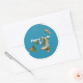 "Vérité d'avion." Sticker rond classique (Enveloppe)