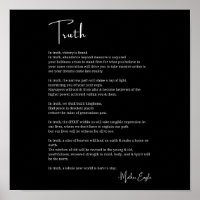 Vérité victoire courage poème poster mur art Poste