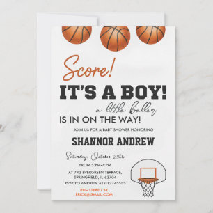 Verjaarbare Basketbal Oh Jongen Baby Shower Kaart