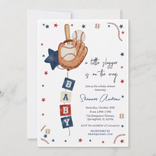 Verjaarbare honkbal baby shower Little Rookie Kaart