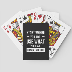 Verjaarcadeaubegin waar je bent pokerkaarten