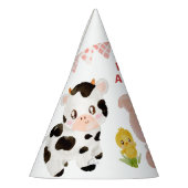 Verjaard landbouwhuisdieren feesthoedjes (Links)