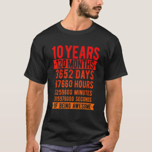 Verjaardag 10e 10 jaar jongens meisjes t-shirt