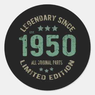 verjaardag 1950 ronde sticker