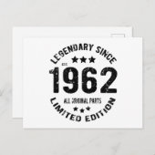 Verjaardag 1962 Vintage Briefkaart (Voorkant / Achterkant)