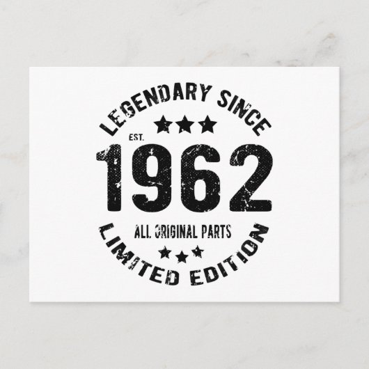 Verjaardag 1962 Vintage Briefkaart (Voorkant)