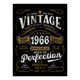 Verjaardag 1966 60e verjaardag verouderd tot in pe perfect poster