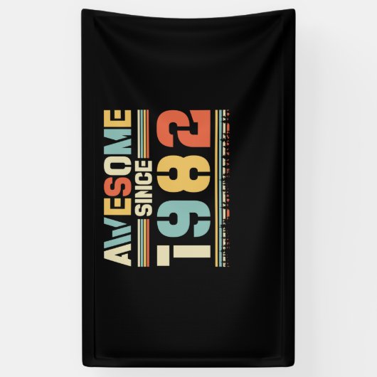  verjaardag 1982 spandoek (Verticaal)