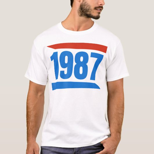 Verjaardag 1987 T-shirt Retro Style (Voorkant)