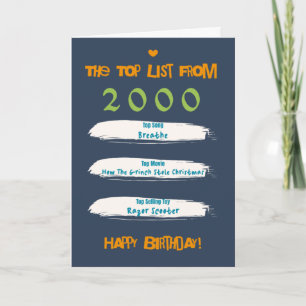 Verjaardag 2000 Top Lijst Kaart