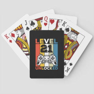 Verjaardag 21ste Niveau Ontgrendeld 21 Gaming Vint Pokerkaarten