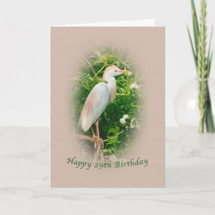 Verjaardag, 29e, Rundvee Egret vogel neergestreken Kaart