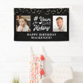 Verjaardag 2 foto's Jaar in het maken van aangepas Spandoek (Insitu)