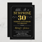 Verjaardag 30ste huwelijksverjaardag - Zwart Goud Kaart (Voorkant / Achterkant)