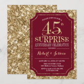 Verjaardag 45ste huwelijksverjaardag - Rood Goud Kaart (Voorkant / Achterkant)