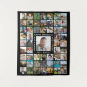 Verjaardag 55 Fotocollage Achtergrond Wandkleed (Voorkant)