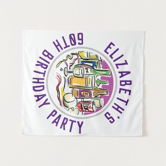 Verjaardag 60e verjaardag tapestry wandkleed (Voorkant (horizontaal))