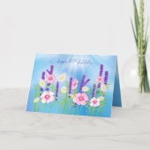 Verjaardag 60e Zachte Delicate Flower Garden Blauw Kaart (Voorkant)