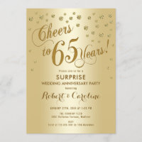 Verjaardag 65e huwelijksjubileum - Goud