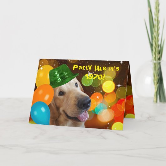 Verjaardag 70's Disco Kaart (Voorkant)