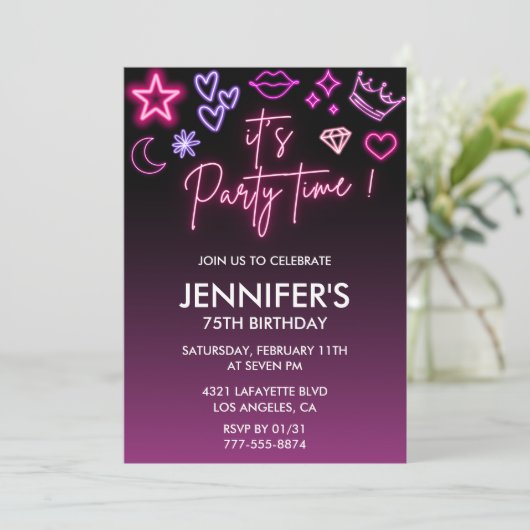 Verjaardag 75ste verjaardag Glitter Sparkly Kaart (Staand voorkant)