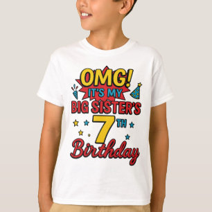 Verjaardag 7 jaar grote zus Cute Regenboog Fun 7 j T-shirt