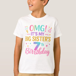 Verjaardag 7 jaar grote zus Cute Regenboog Leuk 7 T-shirt