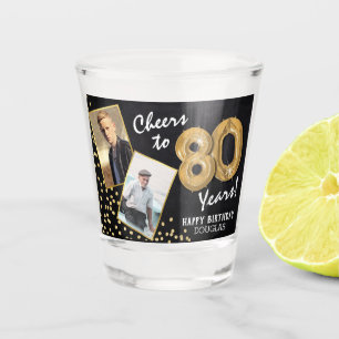 Verjaardag 80 jaar 2 foto shot glas