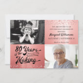 Verjaardag 80 jaar in het maken van Roos Gold 2 fo Kaart (Voorkant)